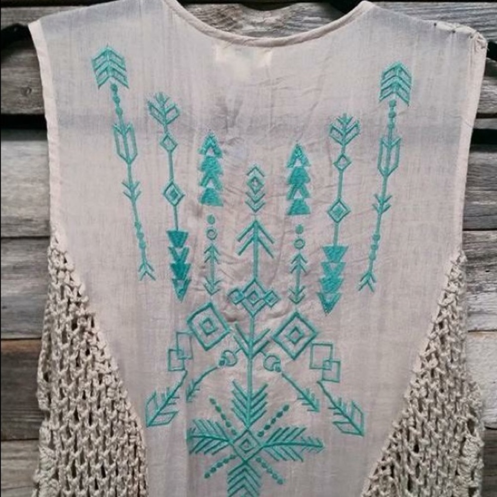 Kori Aztec crochet vest.